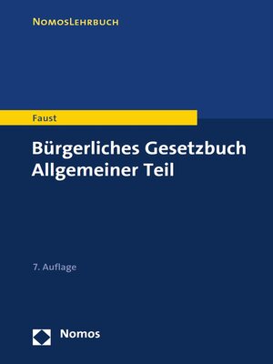 cover image of Bürgerliches Gesetzbuch Allgemeiner Teil